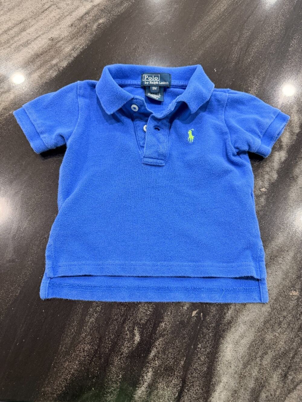 Polo Ralph Lauren Baby Boys Blue Polo Shirt Short Sleeve Pony Logo Size 9M